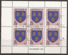 1981-88 Jersey Family Arms Definitive BP(6) - 02p - Dec USED CTO